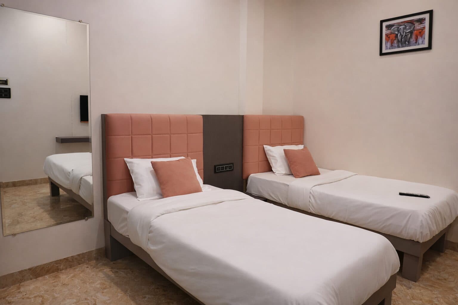 Twin Bed Room at Hotel HR Premium Stay, Vijay Nagar Indore